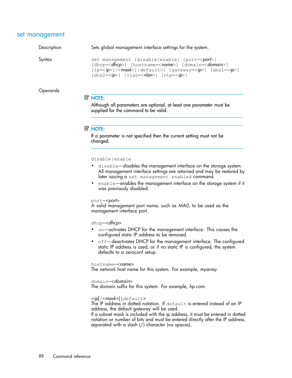 Set management | HP StorageWorks 1510i Modular Smart Array User Manual | Page 88 / 154