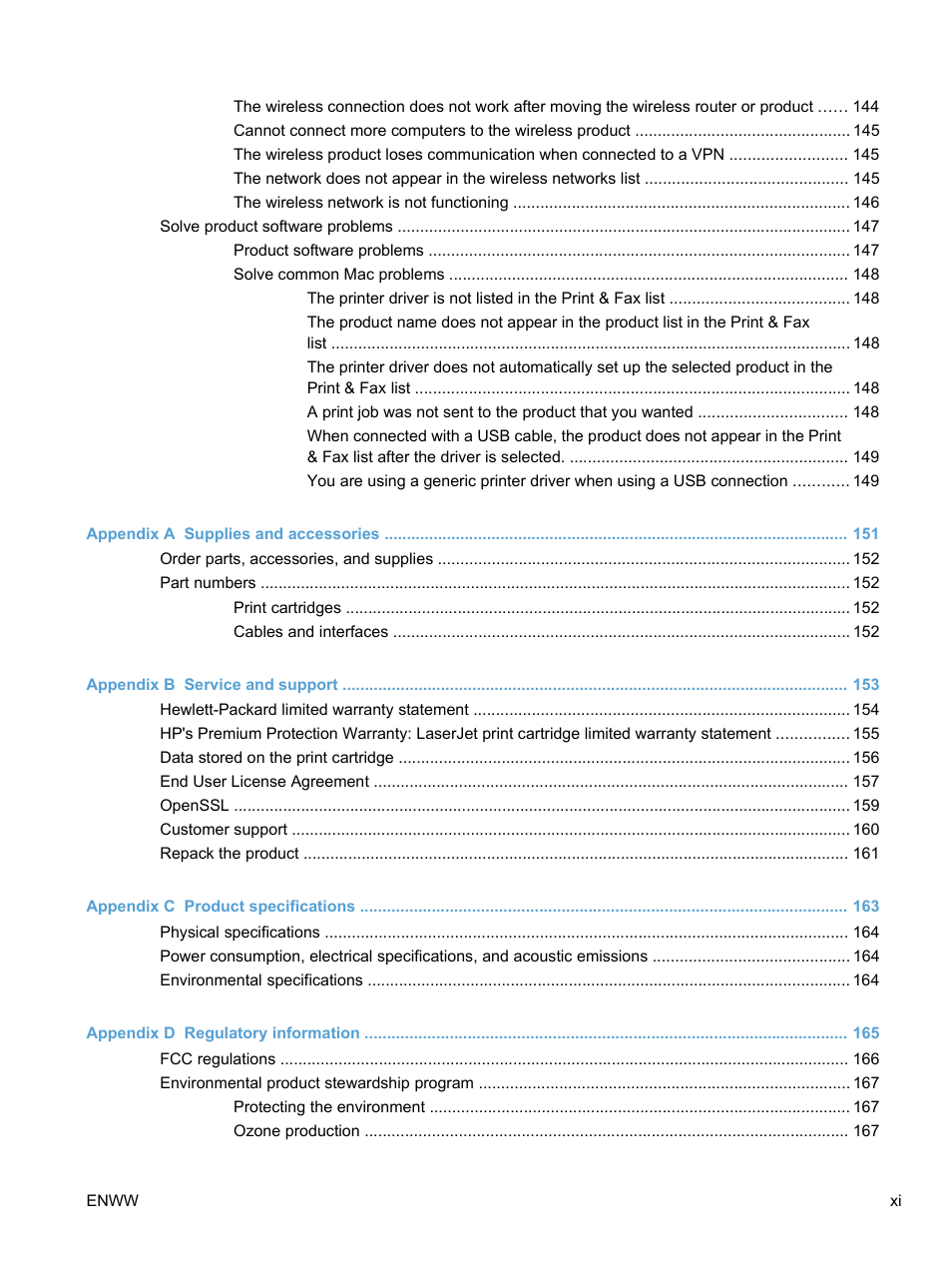 HP LaserJet Pro CP1525nw Color Printer User Manual | Page 13 / 202