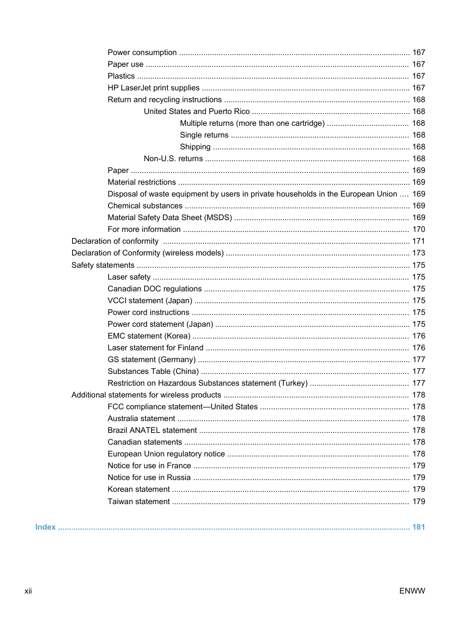 HP LaserJet Pro CP1525nw Color Printer User Manual | Page 14 / 202