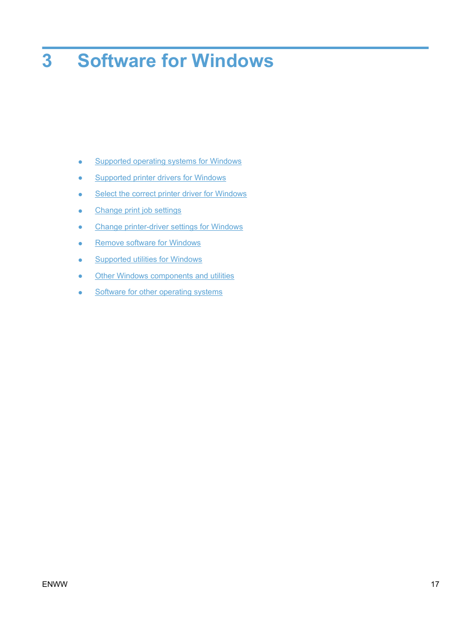 Software for windows, 3 software for windows, 3software for windows | HP LaserJet Pro CP1525nw Color Printer User Manual | Page 31 / 202