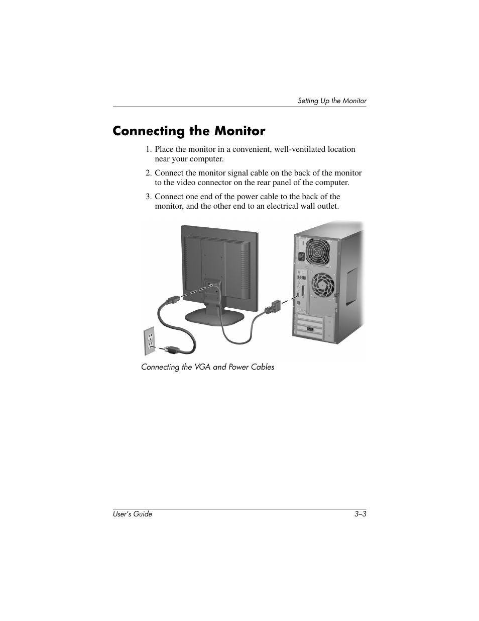 Connecting the monitor | HP Pavilion f1523 15 inch Flat Panel Monitor User Manual | Page 14 / 44
