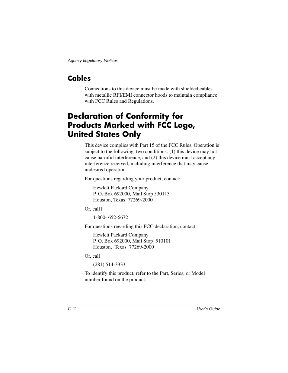 Cables | HP Pavilion f1523 15 inch Flat Panel Monitor User Manual | Page 39 / 44