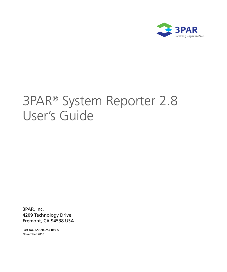 HP 3PAR System Reporter Software User Manual | 378 pages
