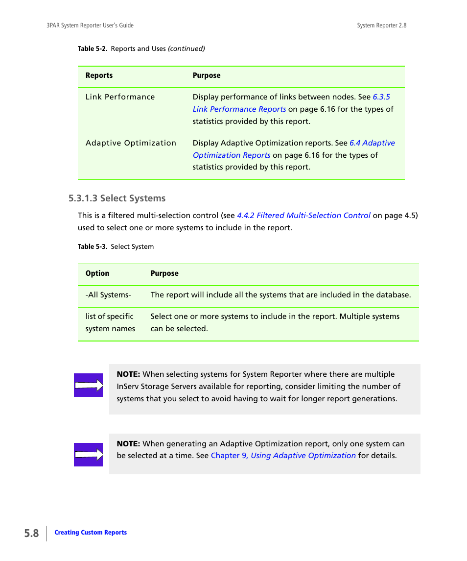3 select systems, Select systems | HP 3PAR System Reporter Software User Manual | Page 100 / 378