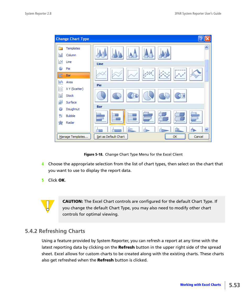 2 refreshing charts, Refreshing charts | HP 3PAR System Reporter Software User Manual | Page 145 / 378