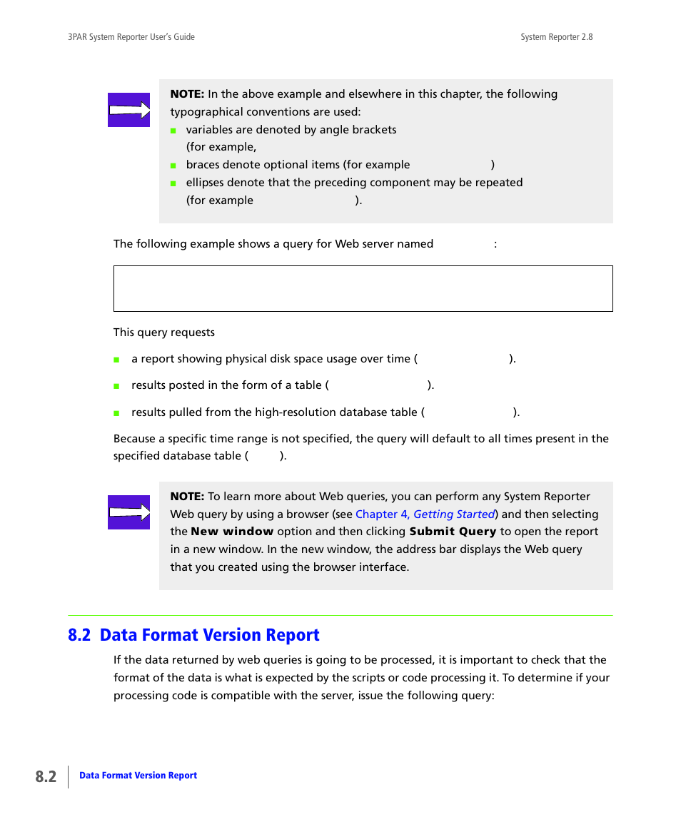 2 data format version report, Data format version report | HP 3PAR System Reporter Software User Manual | Page 194 / 378