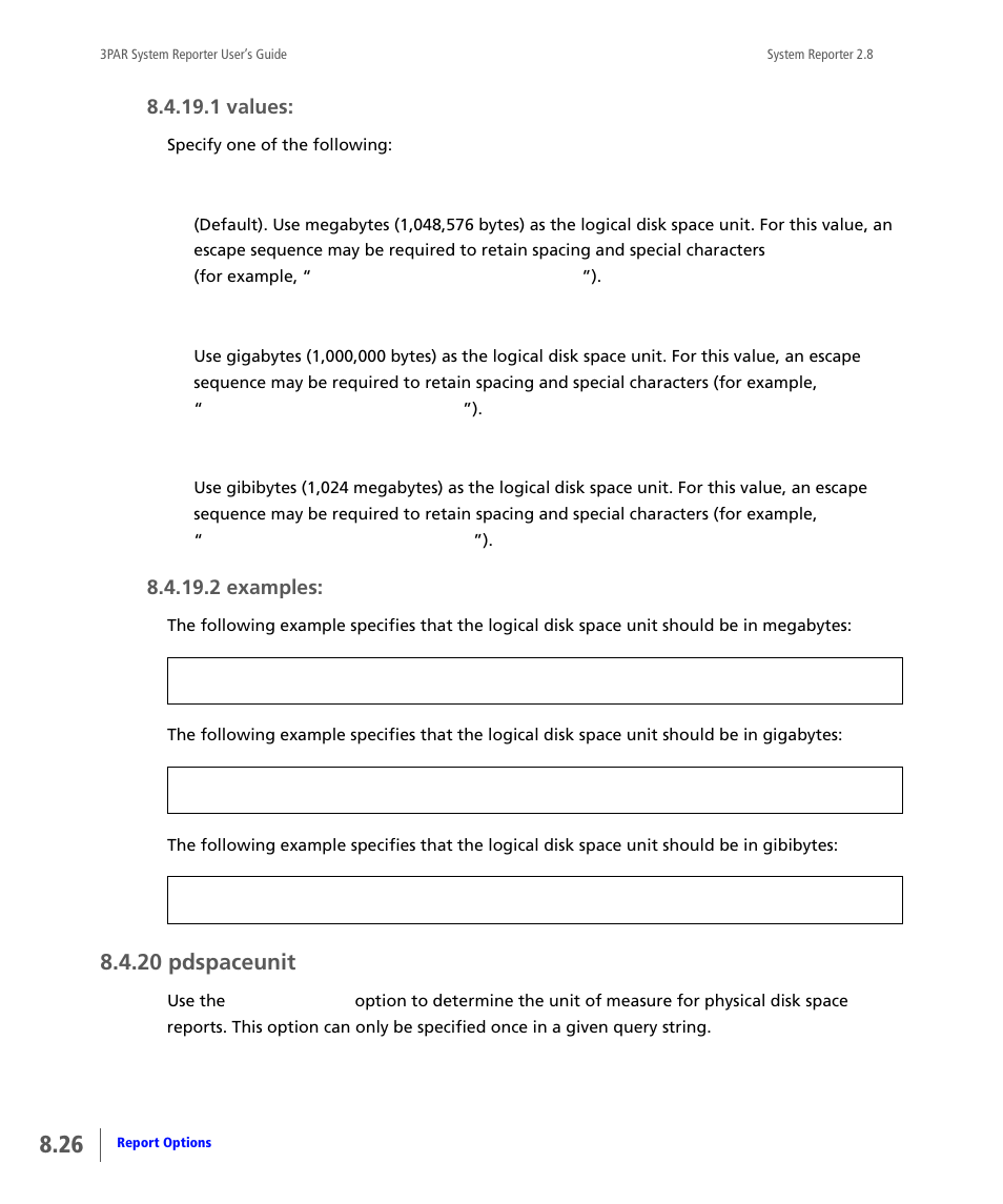 20 pdspaceunit, Pdspaceunit | HP 3PAR System Reporter Software User Manual | Page 218 / 378