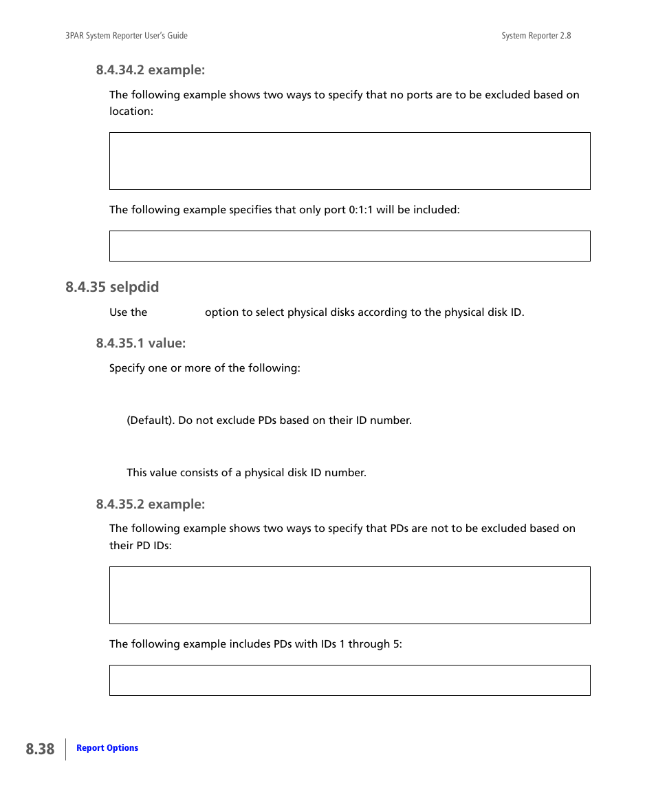 35 selpdid, Selpdid | HP 3PAR System Reporter Software User Manual | Page 230 / 378