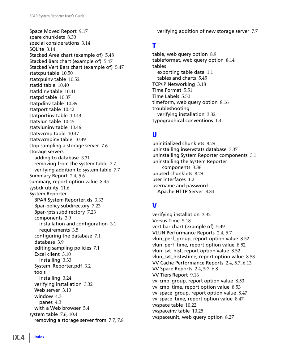 Ix.4 | HP 3PAR System Reporter Software User Manual | Page 368 / 378