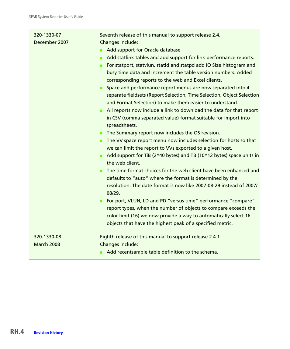 Rh.4 | HP 3PAR System Reporter Software User Manual | Page 374 / 378