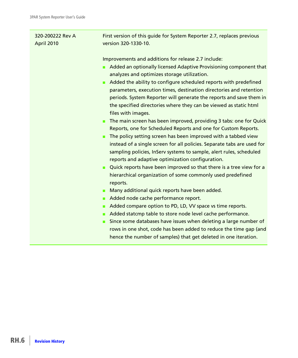 Rh.6 | HP 3PAR System Reporter Software User Manual | Page 376 / 378