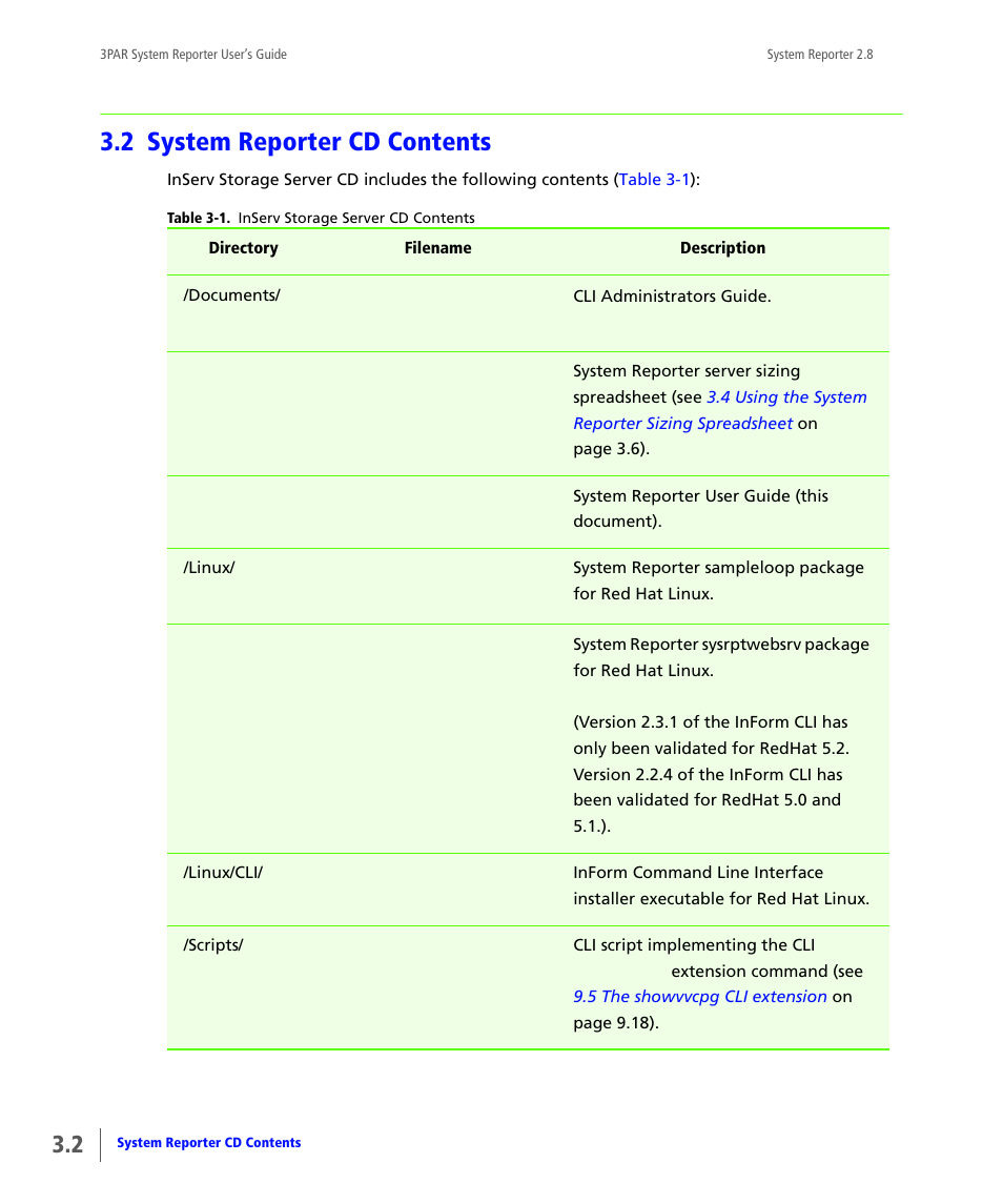 2 system reporter cd contents, System reporter cd contents | HP 3PAR System Reporter Software User Manual | Page 38 / 378