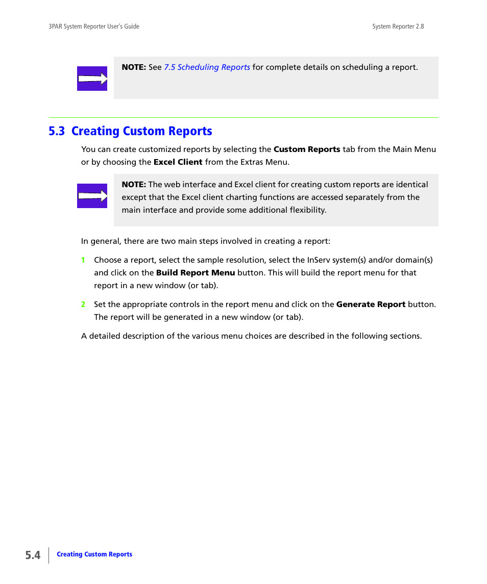 3 creating custom reports, Creating custom reports | HP 3PAR System Reporter Software User Manual | Page 96 / 378