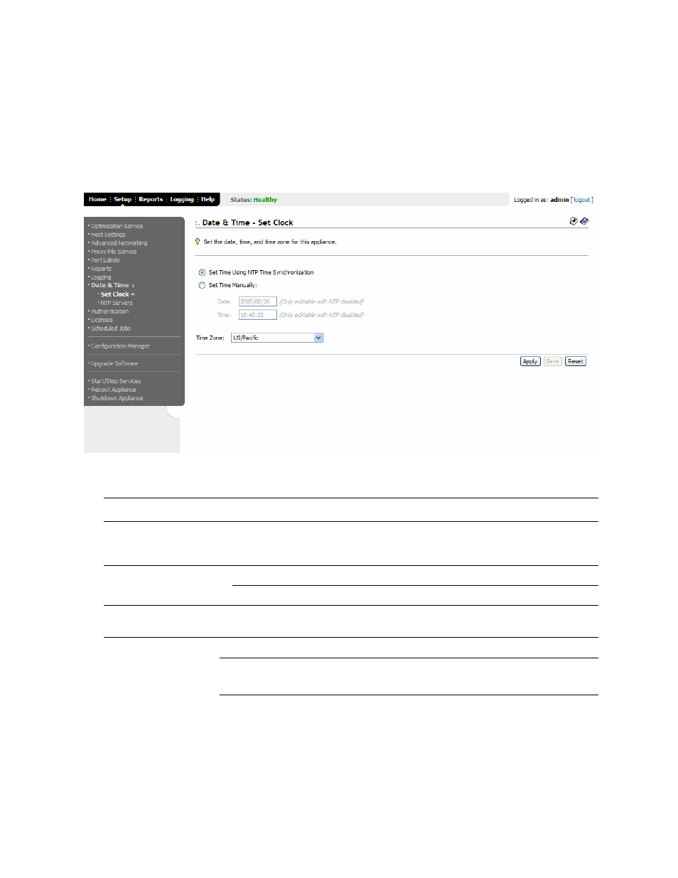 Setting the date and time | HP StorageWorks Enterprise File Services WAN Accelerator User Manual | Page 100 / 186