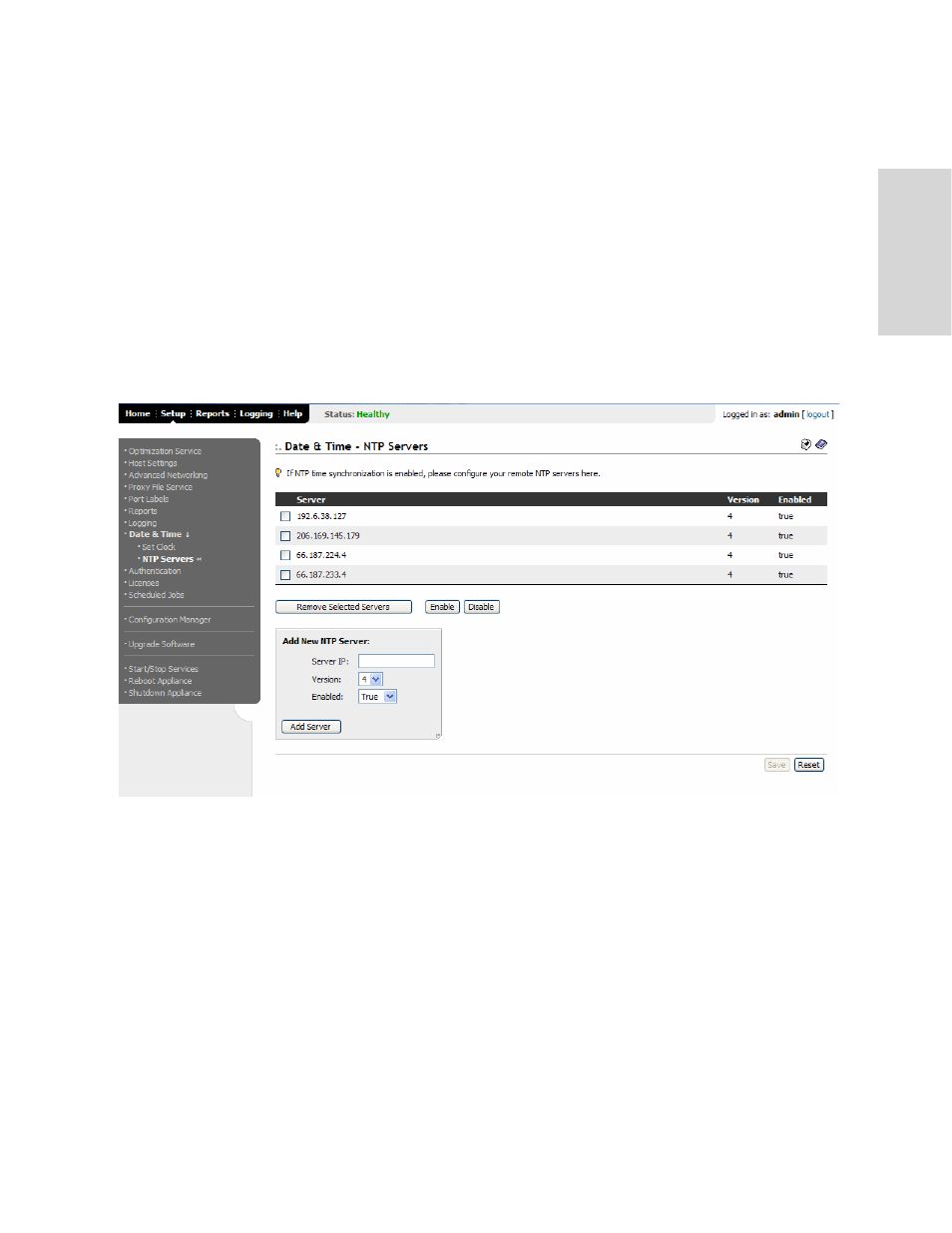 Setting ntp servers | HP StorageWorks Enterprise File Services WAN Accelerator User Manual | Page 101 / 186