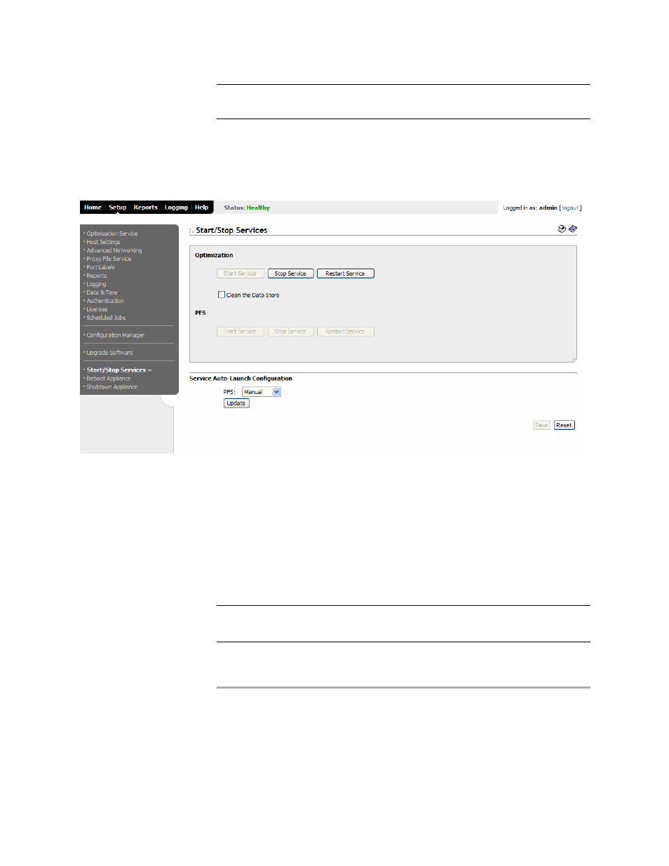 Rebooting the hp efs wan accelerator | HP StorageWorks Enterprise File Services WAN Accelerator User Manual | Page 120 / 186