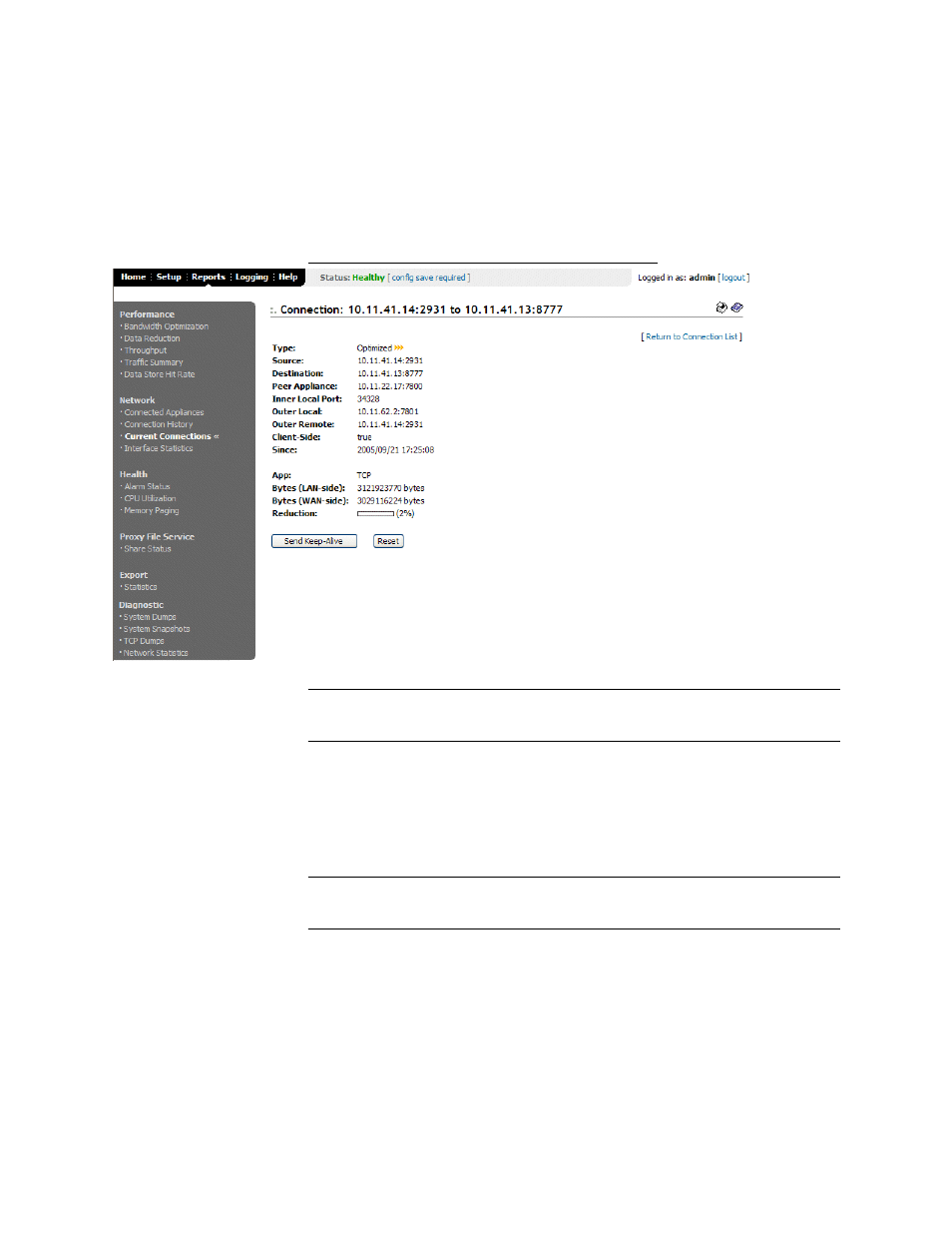 Viewing interface statistics | HP StorageWorks Enterprise File Services WAN Accelerator User Manual | Page 140 / 186