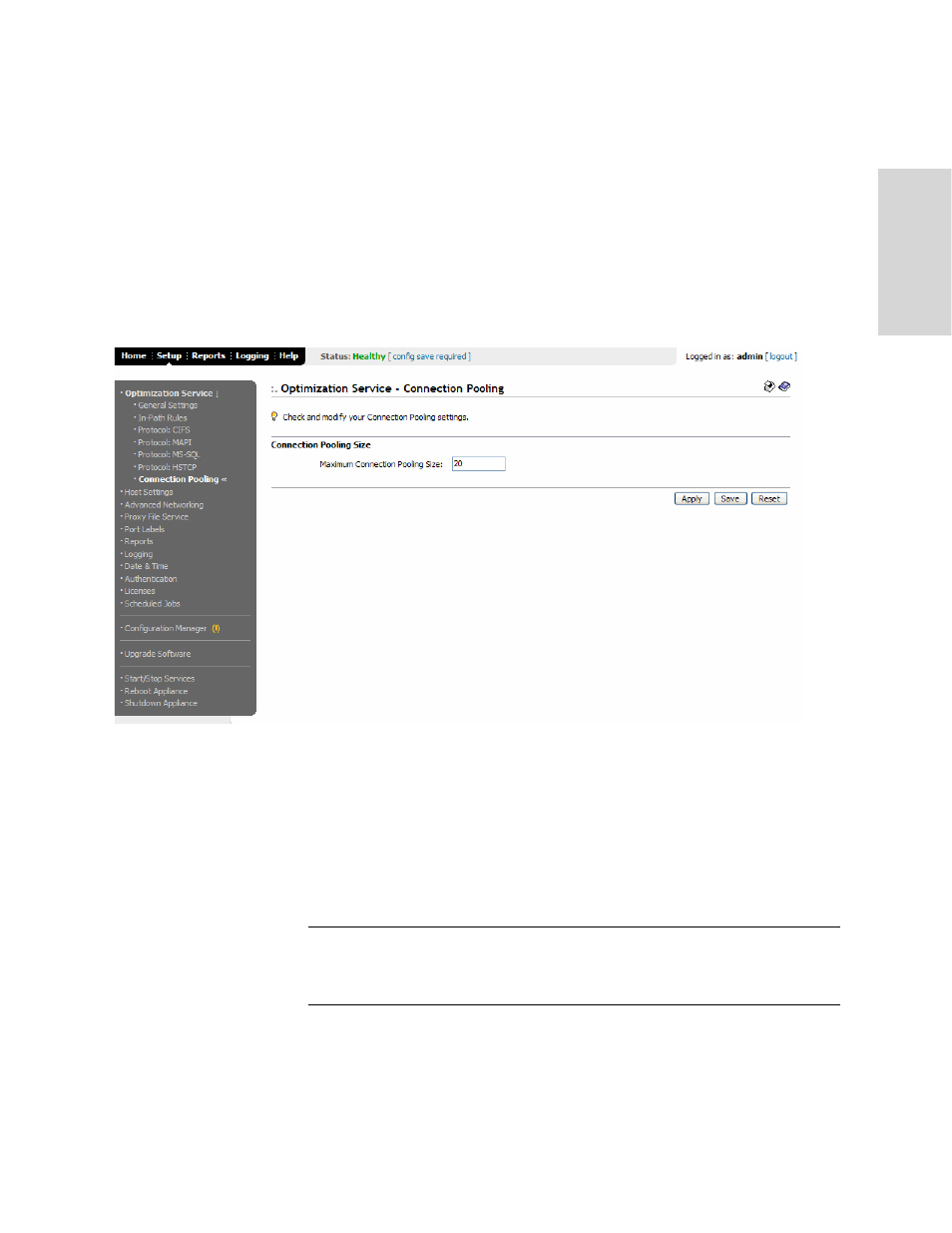 Enabling connection pooling | HP StorageWorks Enterprise File Services WAN Accelerator User Manual | Page 39 / 186