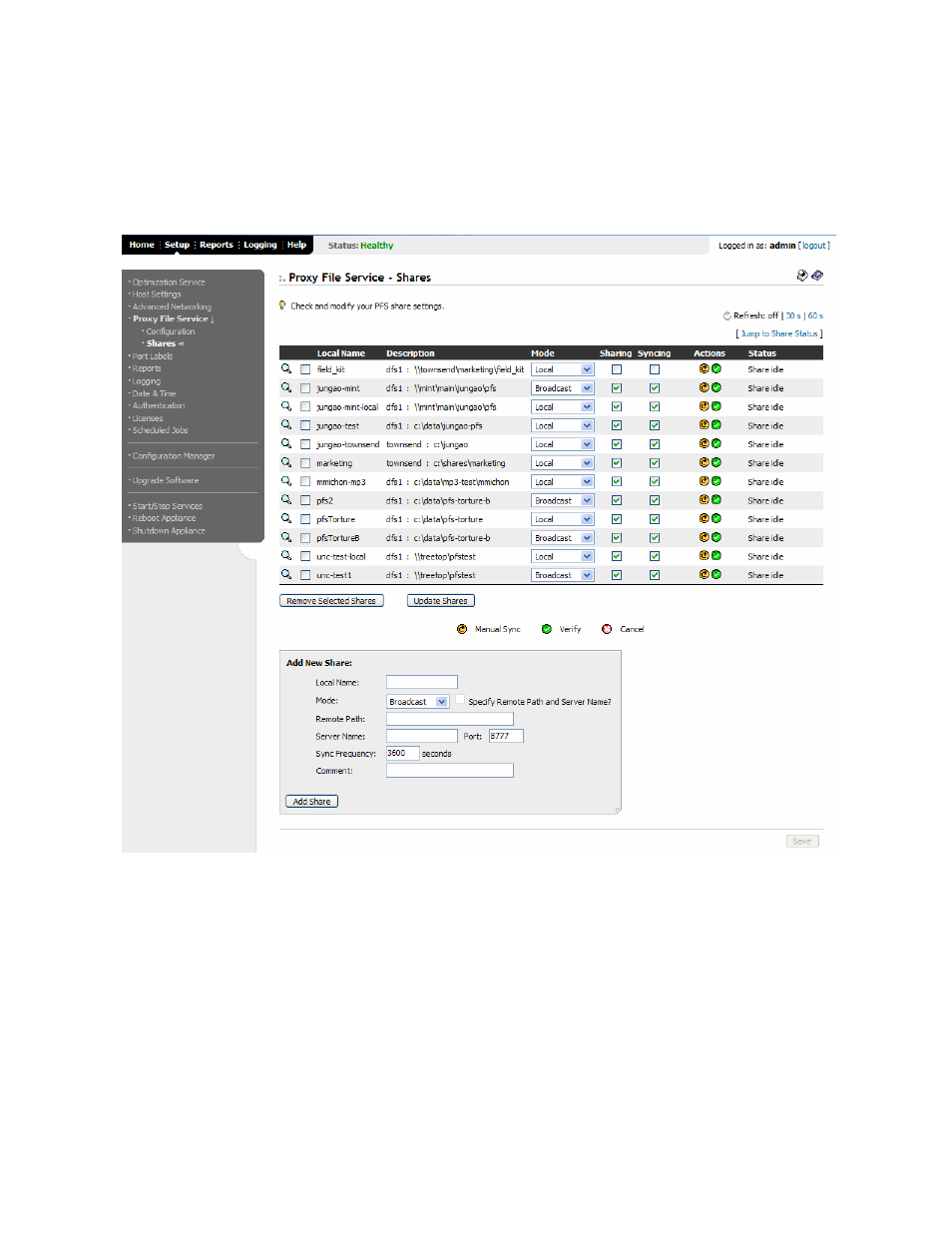 HP StorageWorks Enterprise File Services WAN Accelerator User Manual | Page 80 / 186