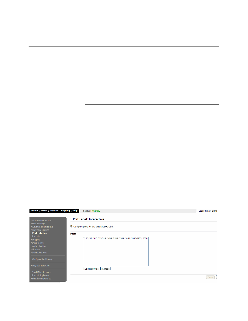 Modifying ports in a port label | HP StorageWorks Enterprise File Services WAN Accelerator User Manual | Page 88 / 186