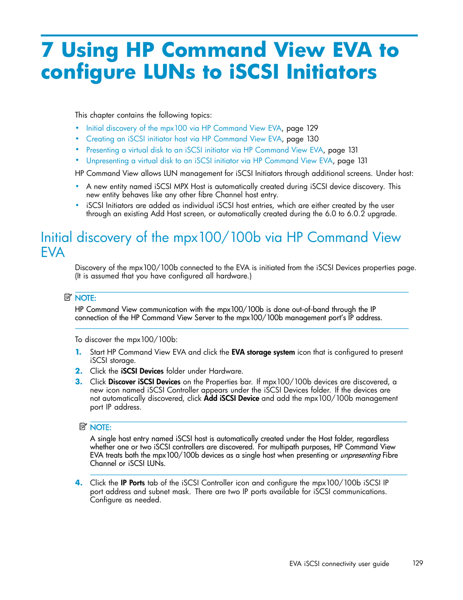 HP EVA Array iSCSI Connectivity Option User Manual | Page 129 / 229