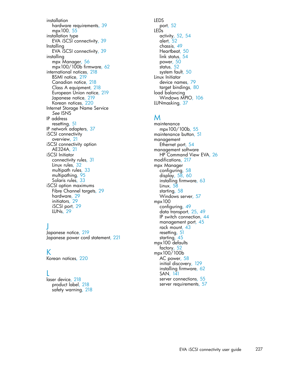 HP EVA Array iSCSI Connectivity Option User Manual | Page 227 / 229