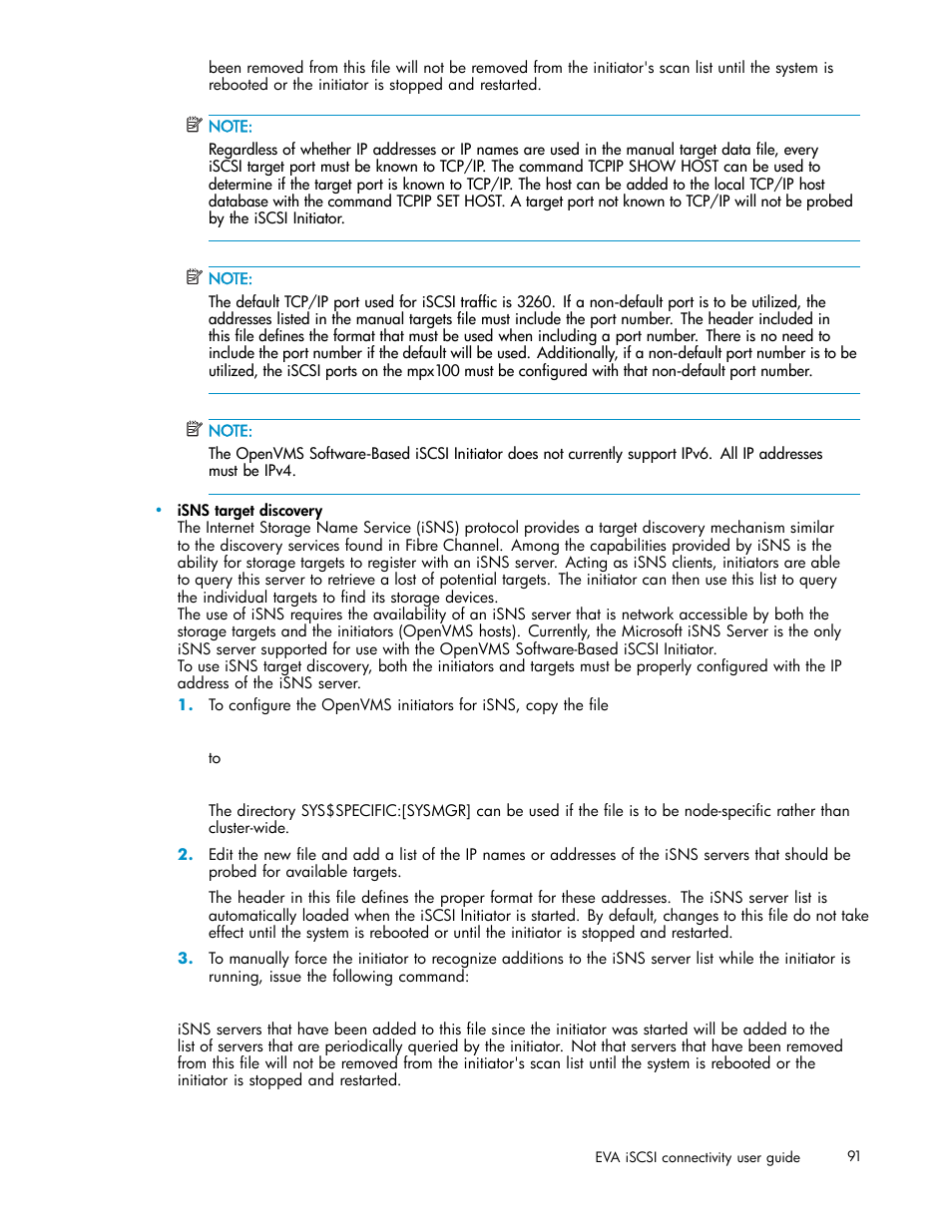 HP EVA Array iSCSI Connectivity Option User Manual | Page 91 / 229