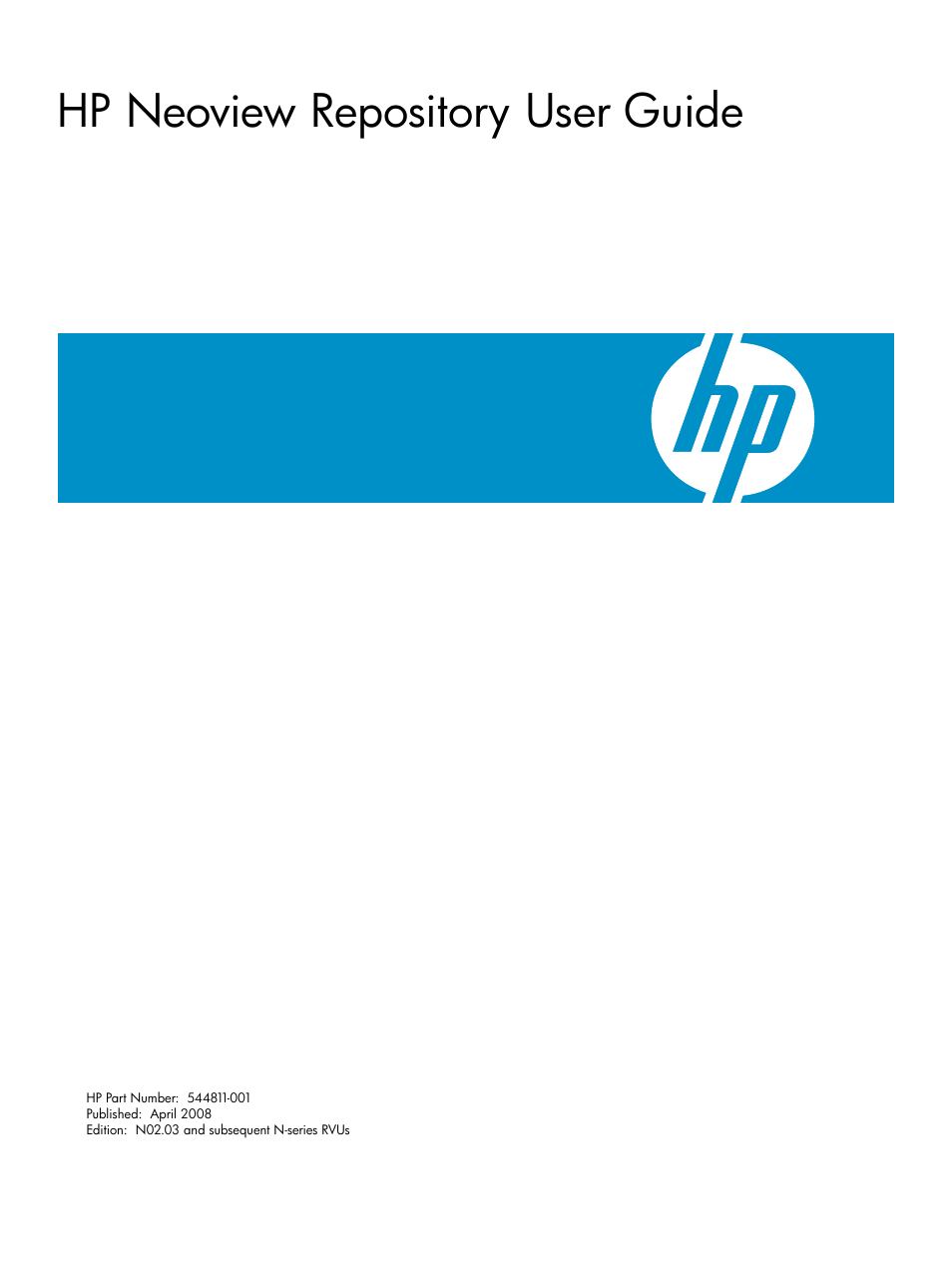 HP Neoview Release 2.3 Software User Manual | 74 pages