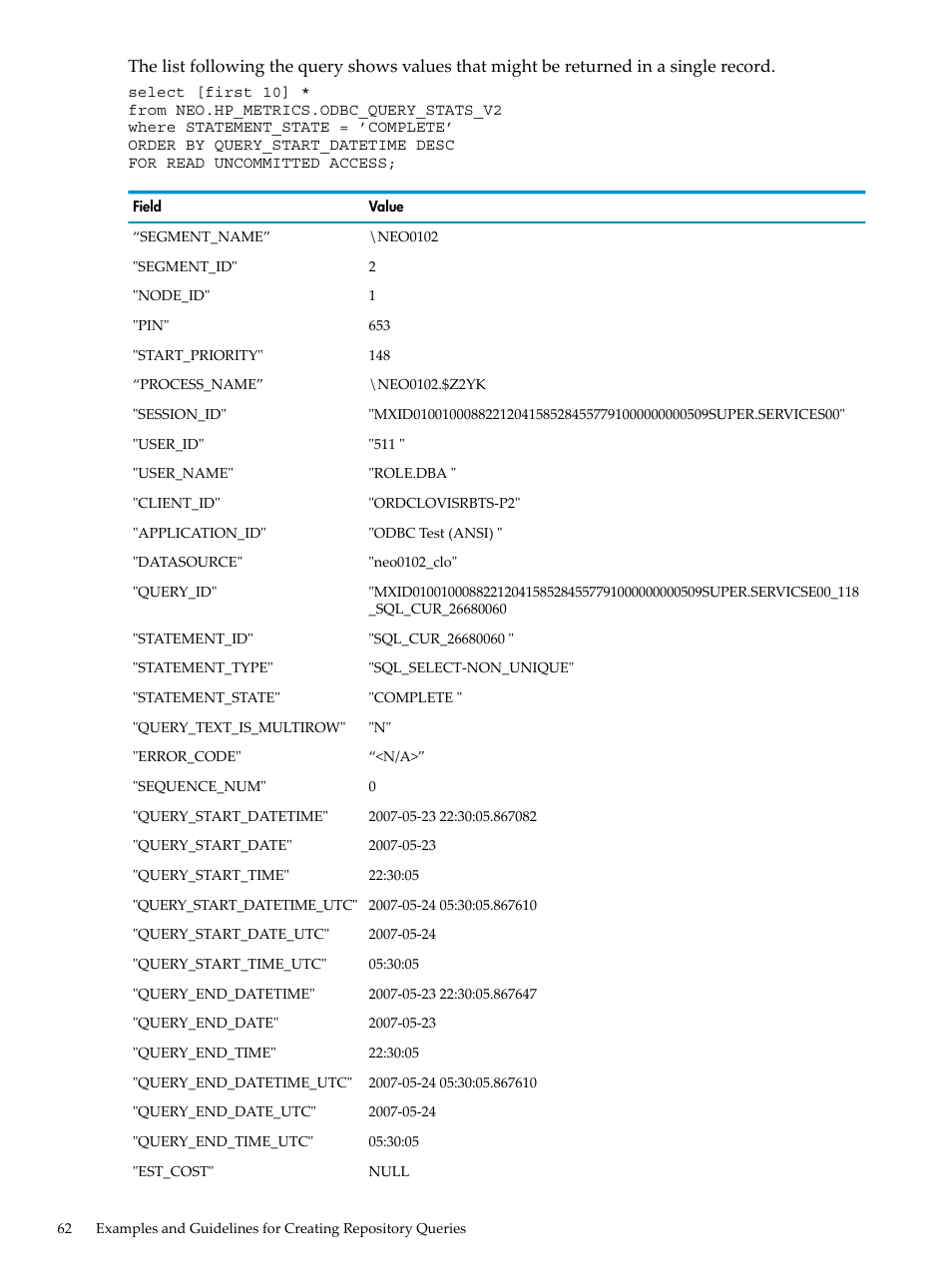 HP Neoview Release 2.3 Software User Manual | Page 62 / 74