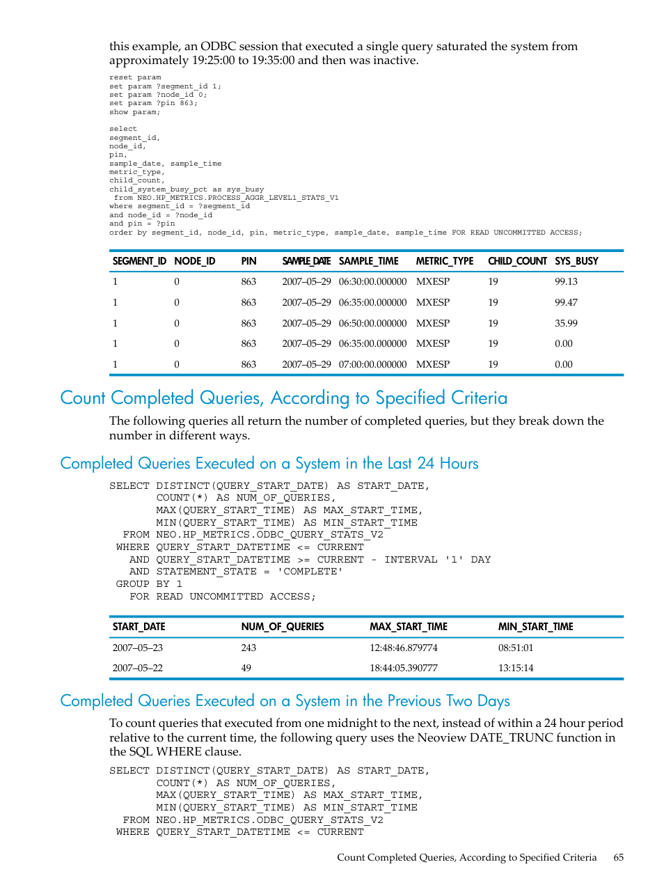 HP Neoview Release 2.3 Software User Manual | Page 65 / 74