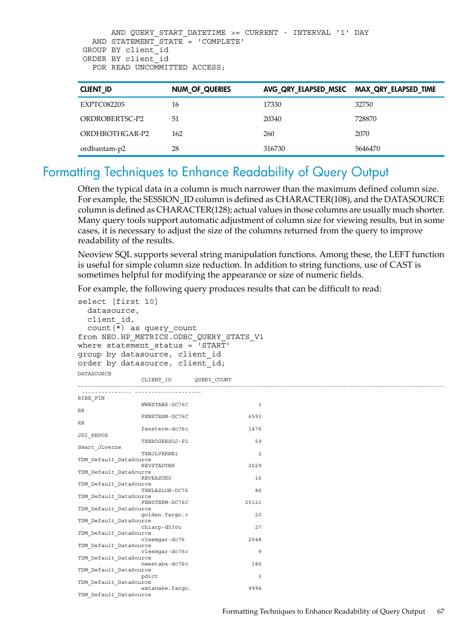 HP Neoview Release 2.3 Software User Manual | Page 67 / 74