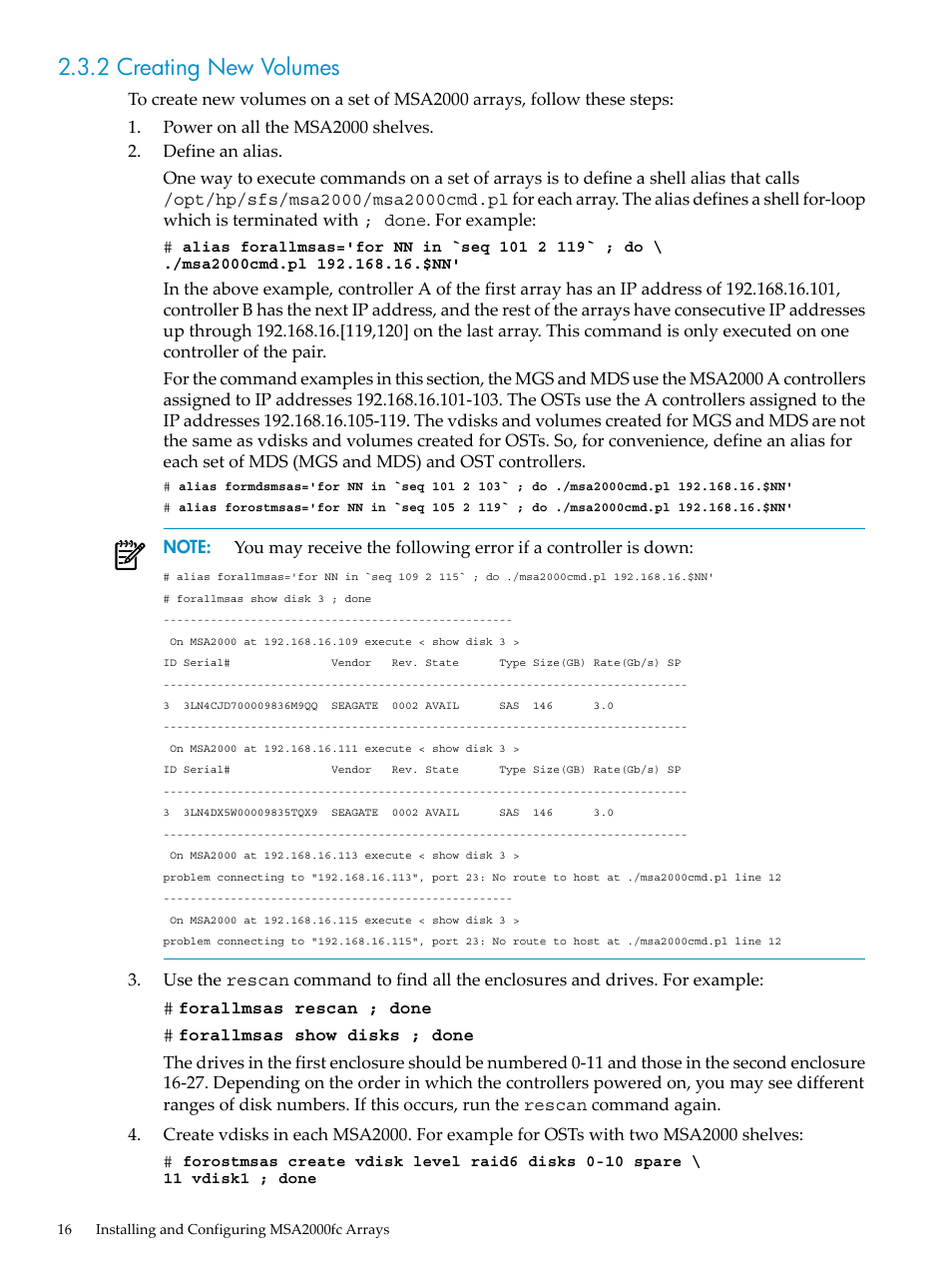 2 creating new volumes | HP StorageWorks Scalable File Share User Manual | Page 16 / 58