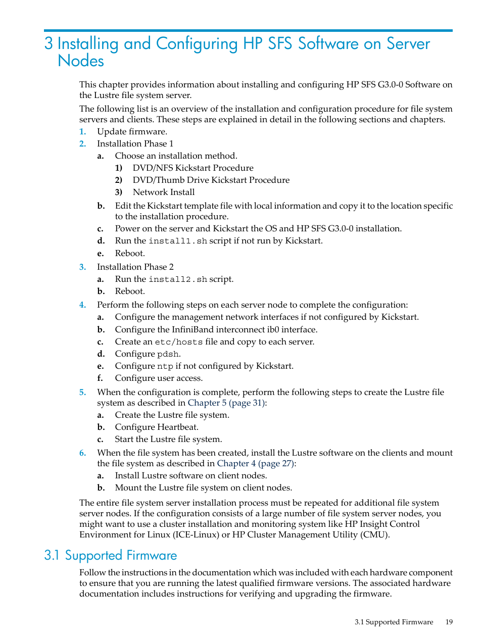 1 supported firmware | HP StorageWorks Scalable File Share User Manual | Page 19 / 58