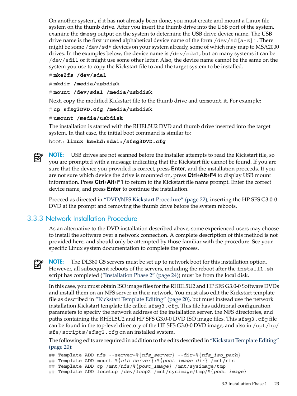 3 network installation procedure | HP StorageWorks Scalable File Share User Manual | Page 23 / 58