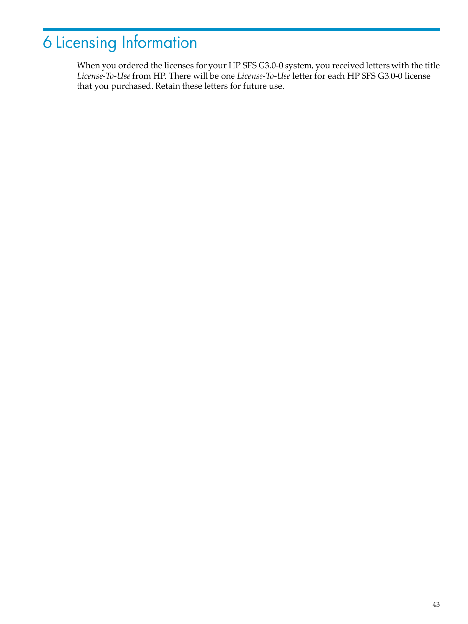 6 licensing information | HP StorageWorks Scalable File Share User Manual | Page 43 / 58