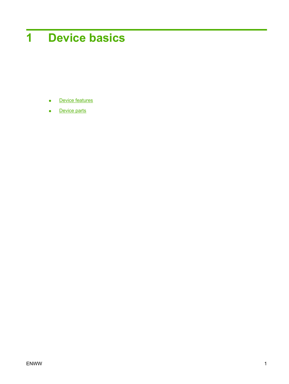 Device basics, 1 device basics, 1device basics | HP LaserJet M1005 Multifunction Printer series User Manual | Page 11 / 142
