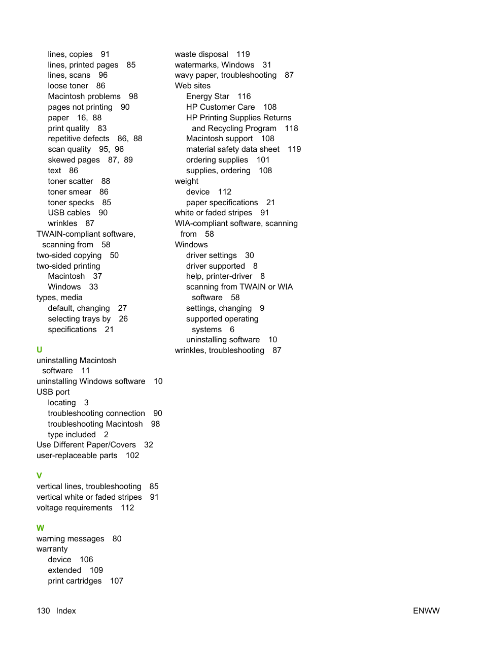 HP LaserJet M1005 Multifunction Printer series User Manual | Page 140 / 142