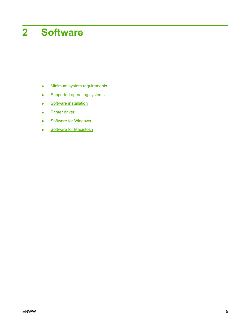 Software, 2 software, 2software | HP LaserJet M1005 Multifunction Printer series User Manual | Page 15 / 142