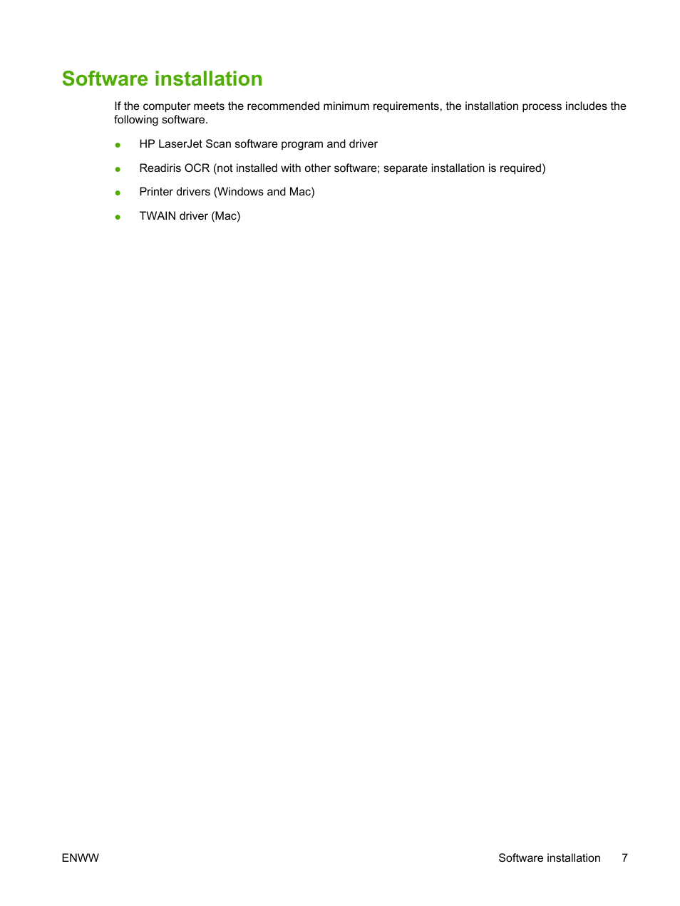 Software installation | HP LaserJet M1005 Multifunction Printer series User Manual | Page 17 / 142