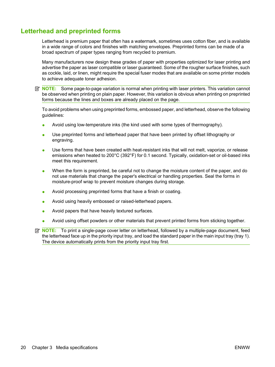 Letterhead and preprinted forms | HP LaserJet M1005 Multifunction Printer series User Manual | Page 30 / 142