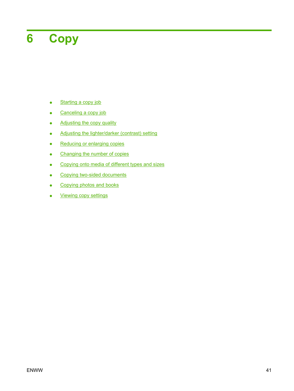 Copy, 6 copy, 6copy | HP LaserJet M1005 Multifunction Printer series User Manual | Page 51 / 142