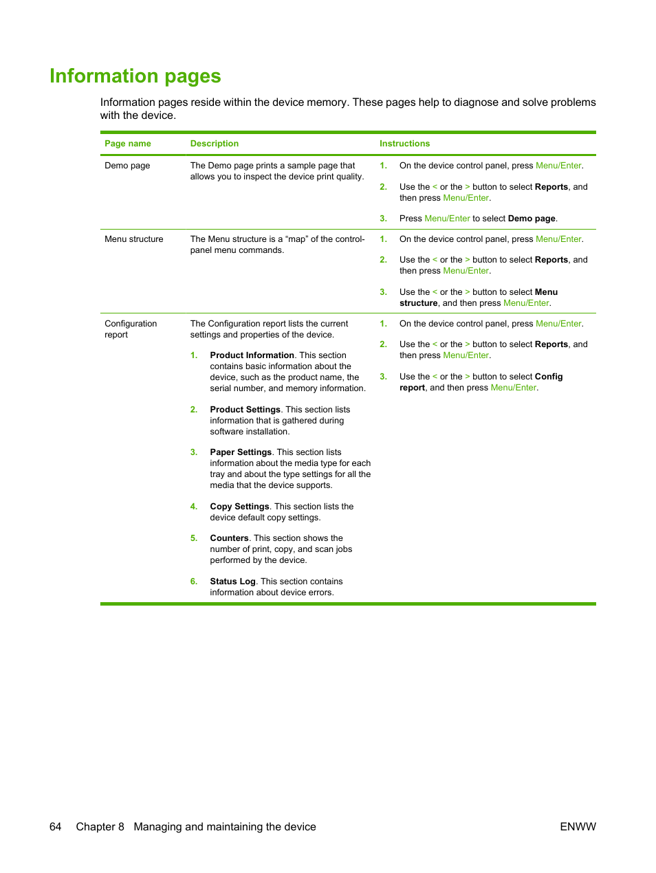 Information pages | HP LaserJet M1005 Multifunction Printer series User Manual | Page 74 / 142