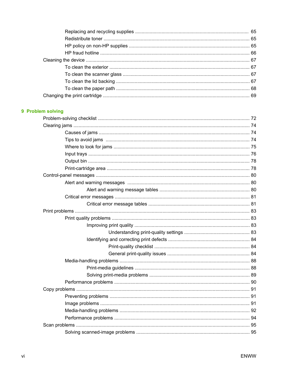 HP LaserJet M1005 Multifunction Printer series User Manual | Page 8 / 142