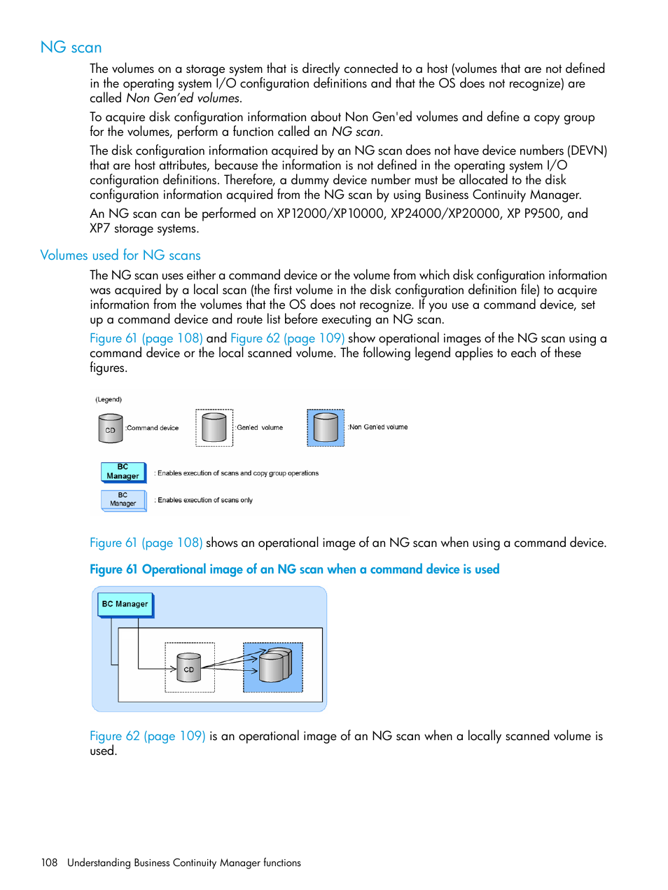 Ng scan, Volumes used for ng scans | HP XP Racks User Manual | Page 108 / 764