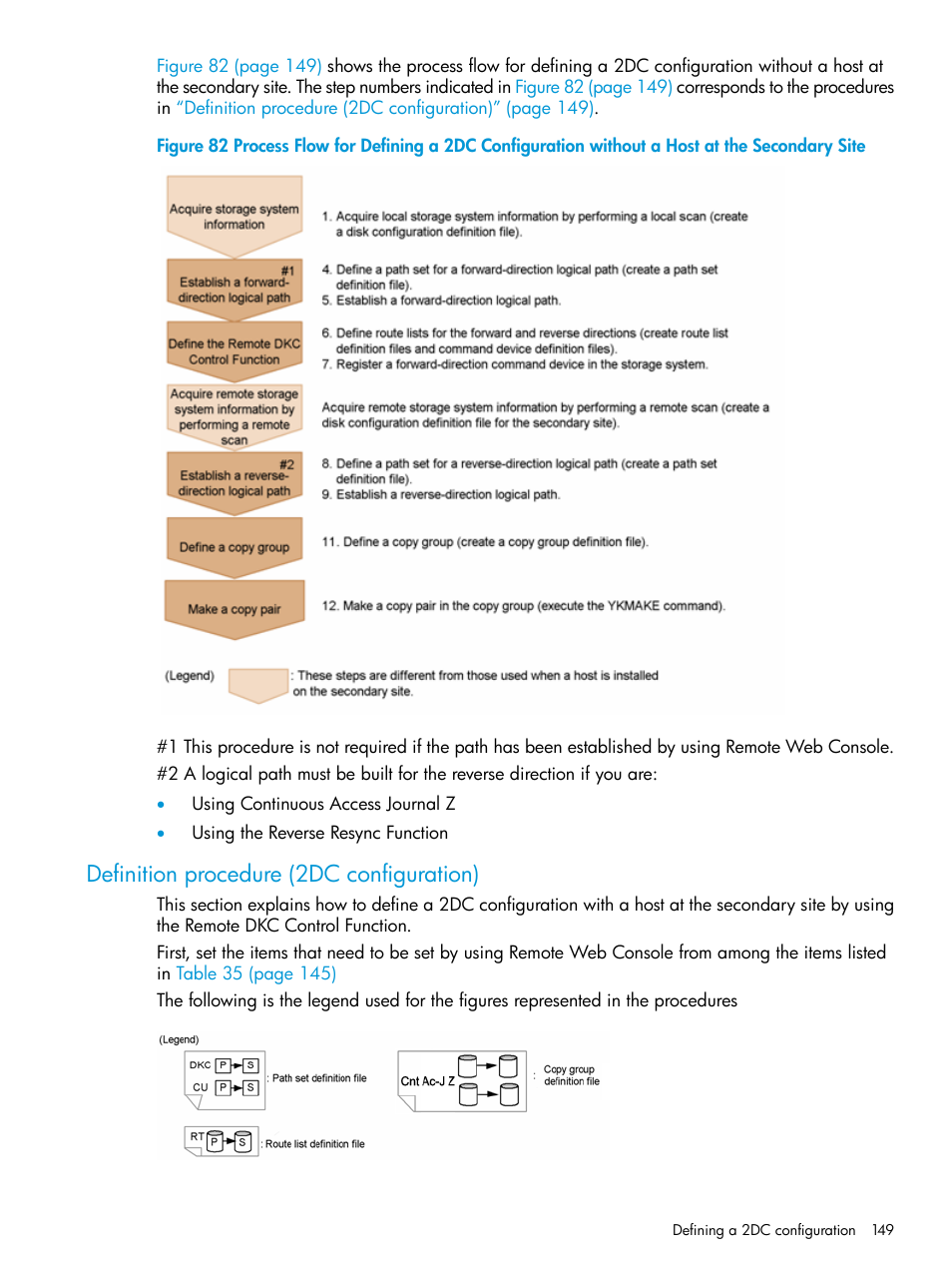 Definition procedure (2dc configuration) | HP XP Racks User Manual | Page 149 / 764