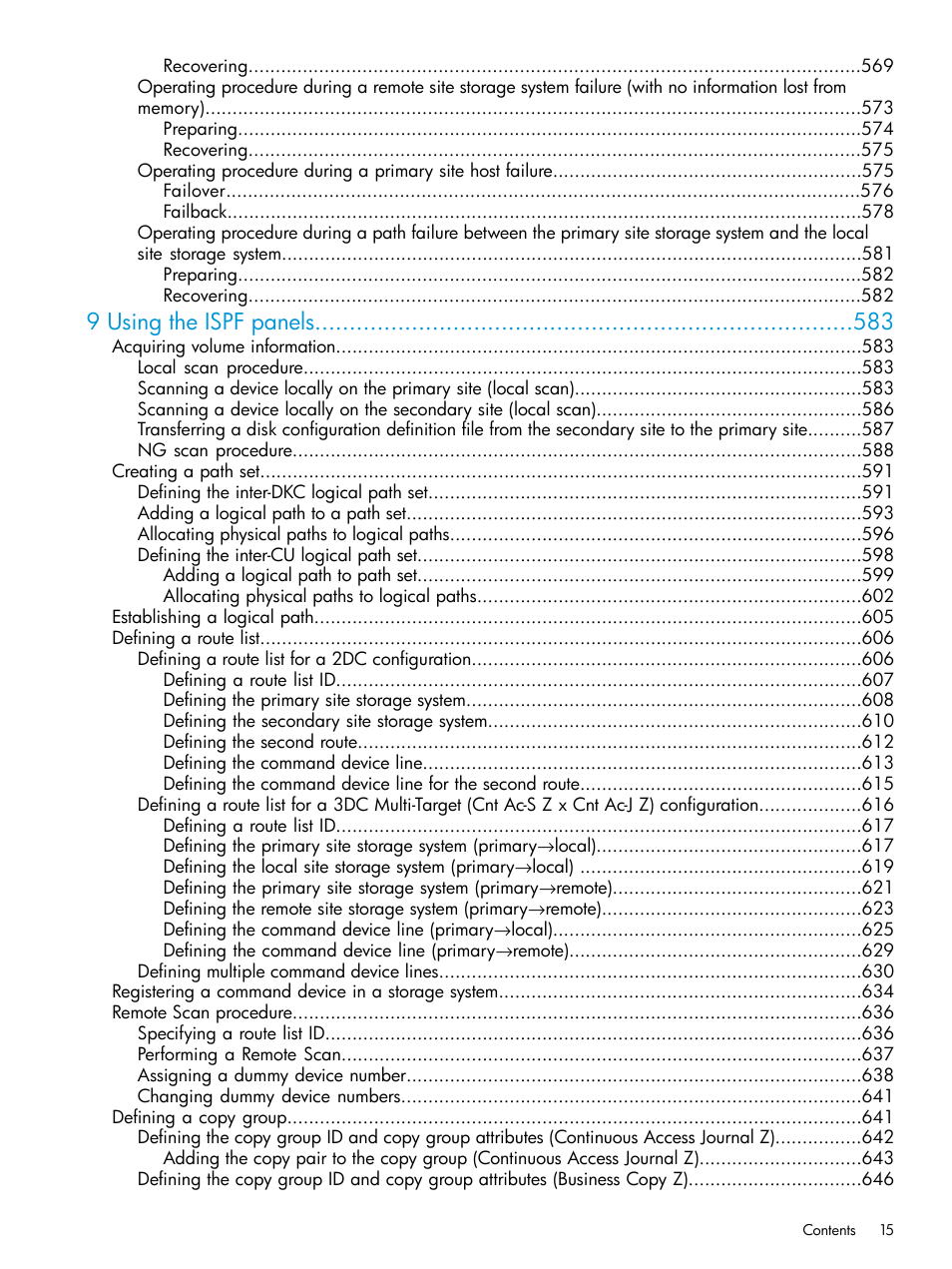 9 using the ispf panels | HP XP Racks User Manual | Page 15 / 764