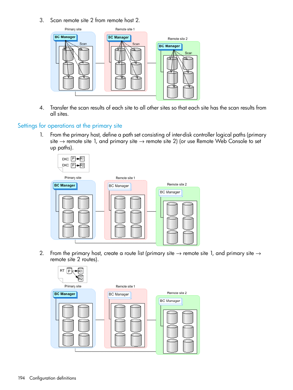 Settings for operations at the primary site | HP XP Racks User Manual | Page 194 / 764