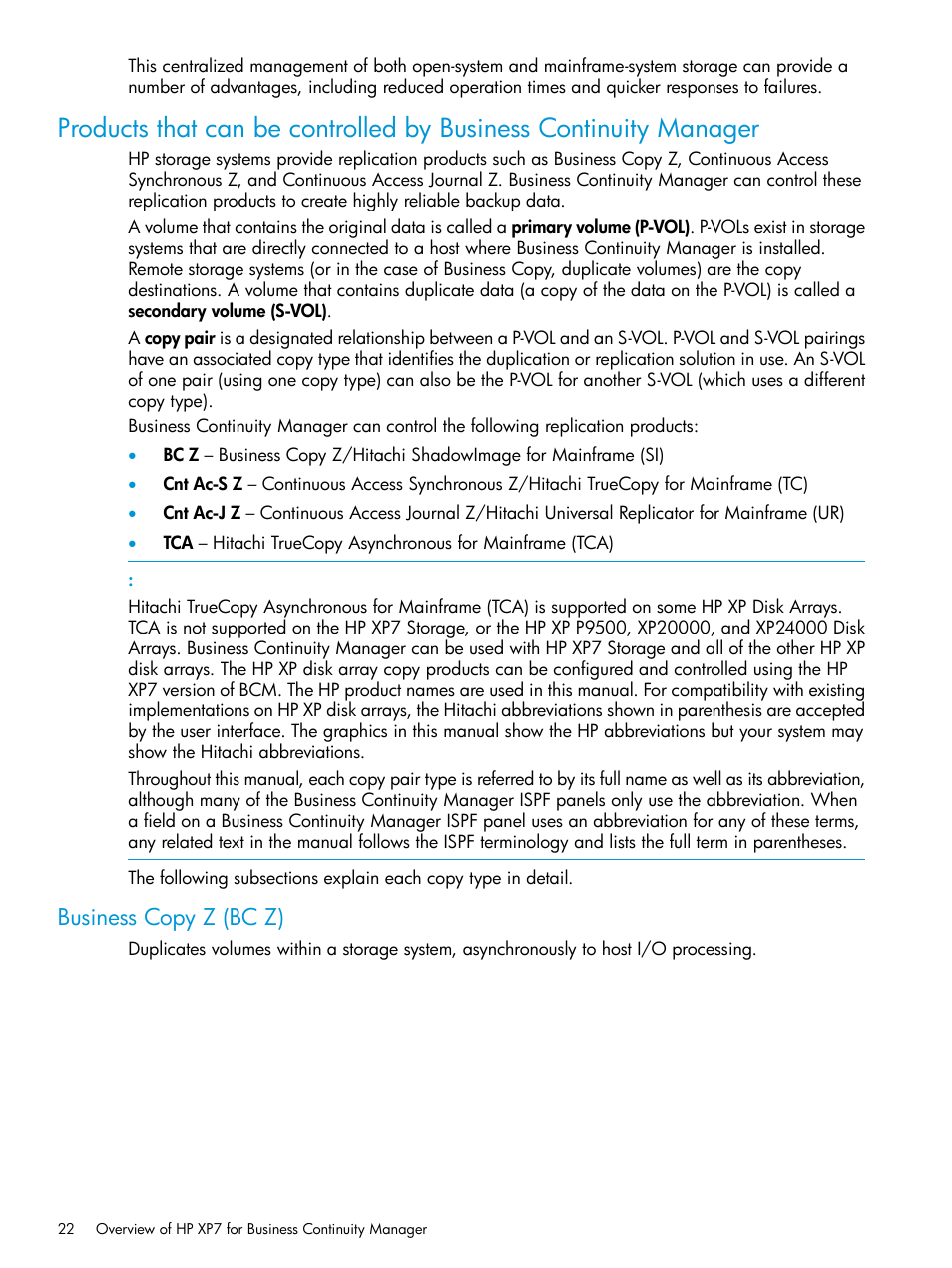 Business copy z (bc z) | HP XP Racks User Manual | Page 22 / 764