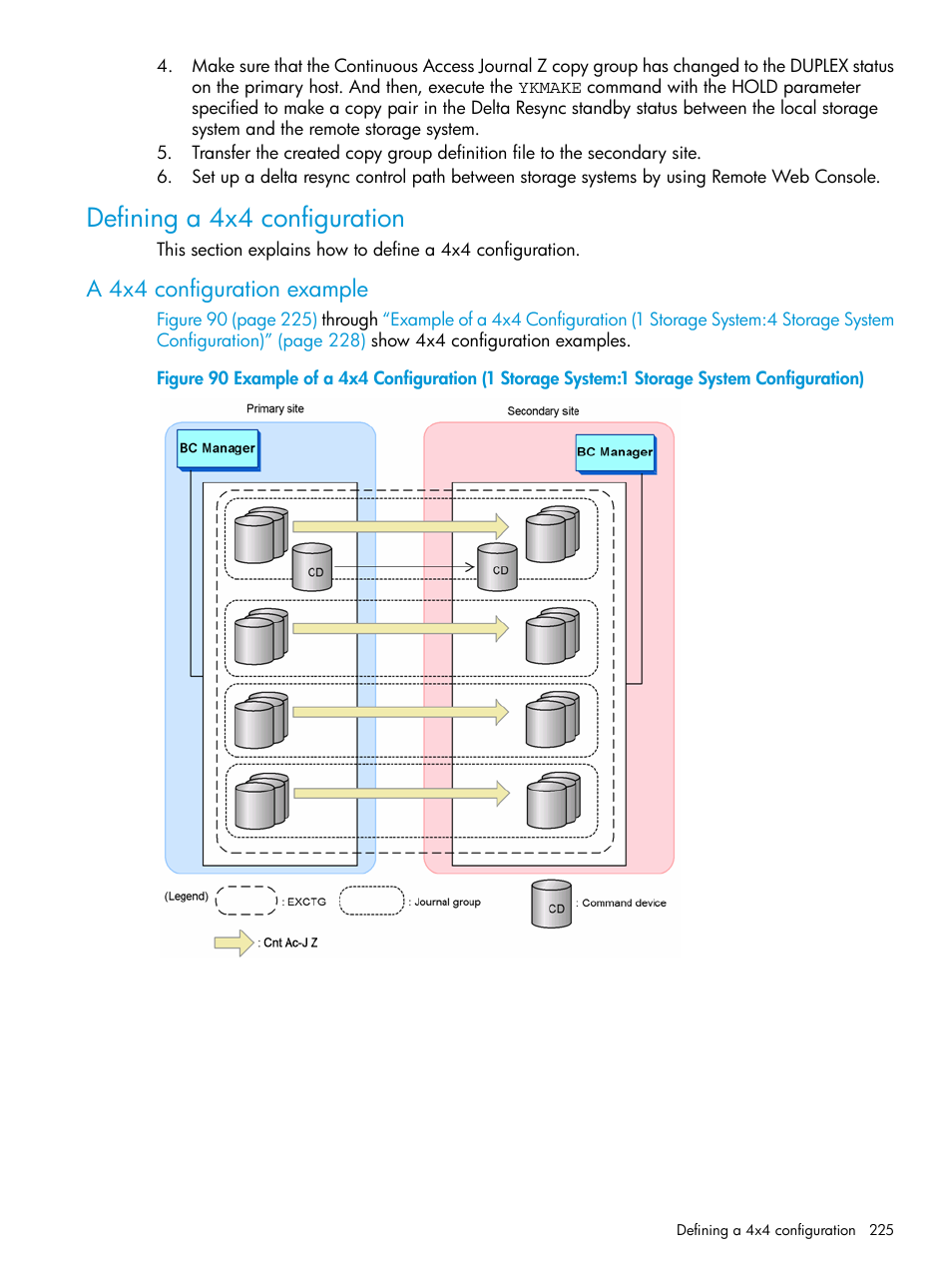 Defining a 4x4 configuration, A 4x4 configuration example | HP XP Racks User Manual | Page 225 / 764