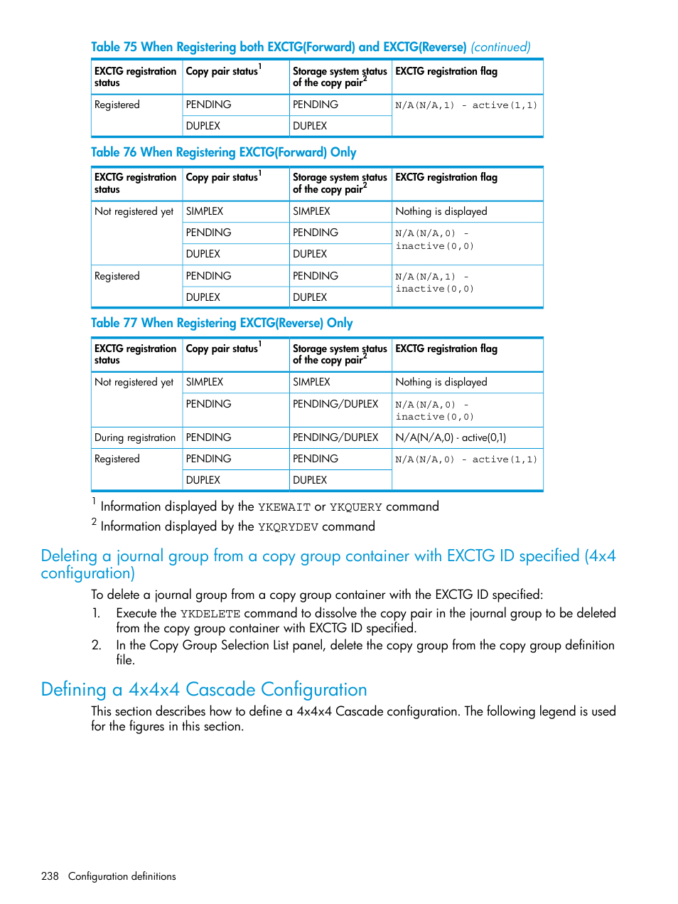 Defining a 4x4x4 cascade configuration | HP XP Racks User Manual | Page 238 / 764